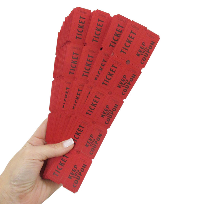 400 Raffle Tickets Flat Double Stub 50/50 Keep This Coupon Carnival Festival Set