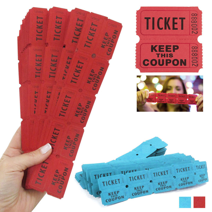 400 Raffle Tickets Flat Double Stub 50/50 Keep This Coupon Carnival Festival Set