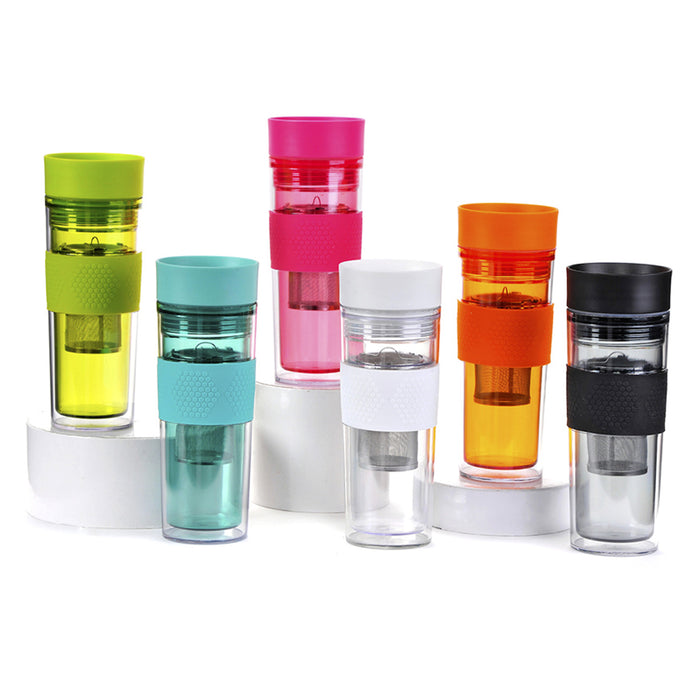 Tea Infuser Water Bottle Tumbler Loose Leafs Stainless Steel Strainer Travel Cup
