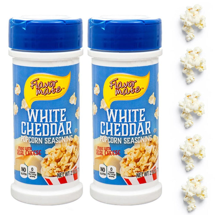 2 Pc White Cheddar Popcorn Seasoning 2.5oz Gluten Free 0 Calories Real Cheese
