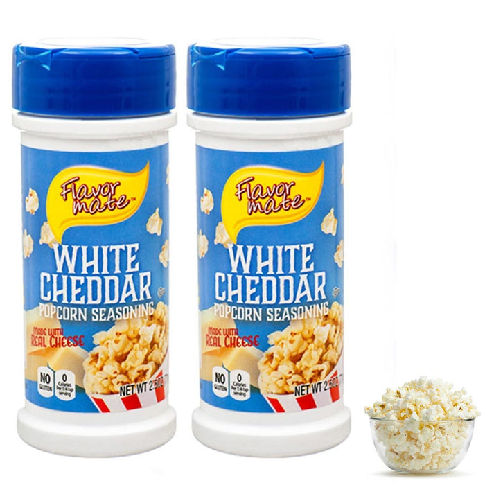 2 Pc White Cheddar Popcorn Seasoning 2.5oz Gluten Free 0 Calories Real Cheese