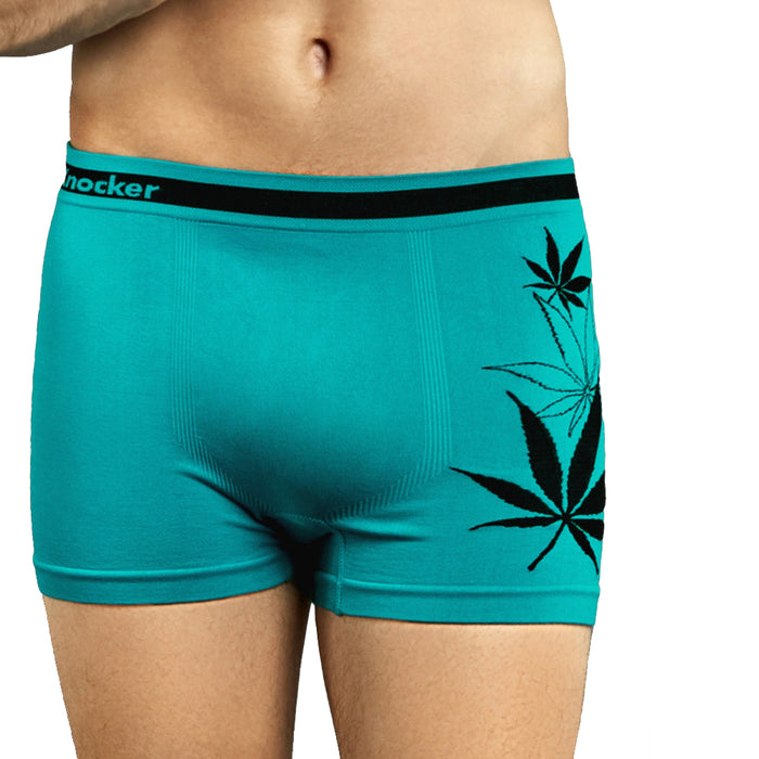 6 Mens Microfiber Seamless Boxer Briefs Underwear Cannabis Leaf Comfort Flex Set