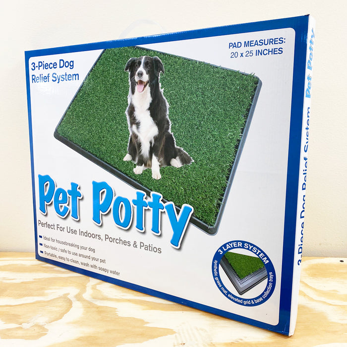 Dog Puppy Indoor Potty Pad Rug Training Grass Patch Toilet Mat Tray 20" x 25"