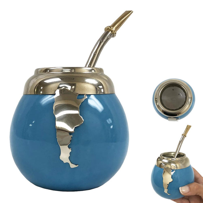 Argentina Mate Gourd Set Straw Bombilla  Alpaca Ceramic Yerba Mate Tea Drink