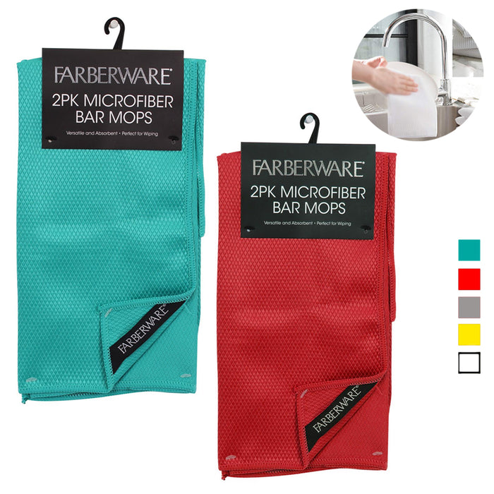 4pc Bar Mop Dish Drying Towels Absorbent Microfiber Cloth 19x16 Kitchen Cleaning