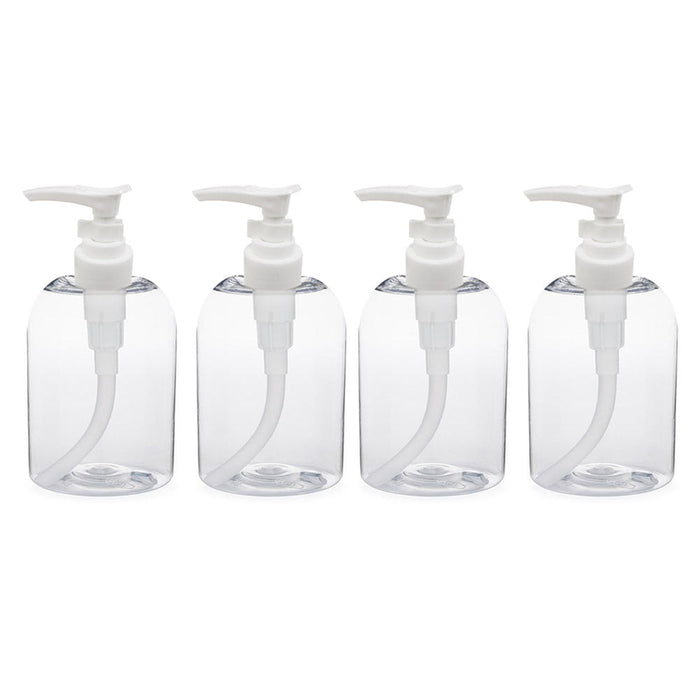 4 Pack Liquid Soap Dispenser Pump Lotion Refillable Shampoo Travel Bottle Clear