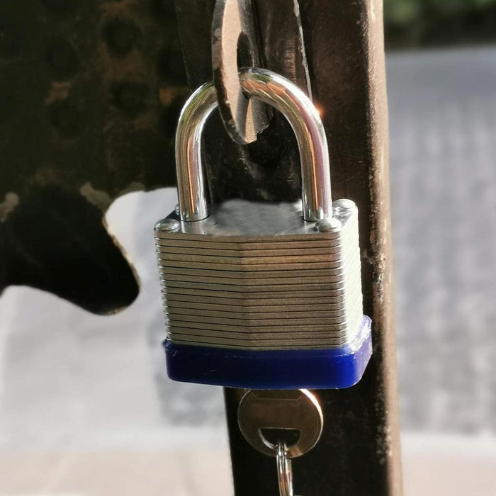 48-Pack 40mm Laminated Keyed Padlocks Pad Locks 2 Keys Hardened Steel Security