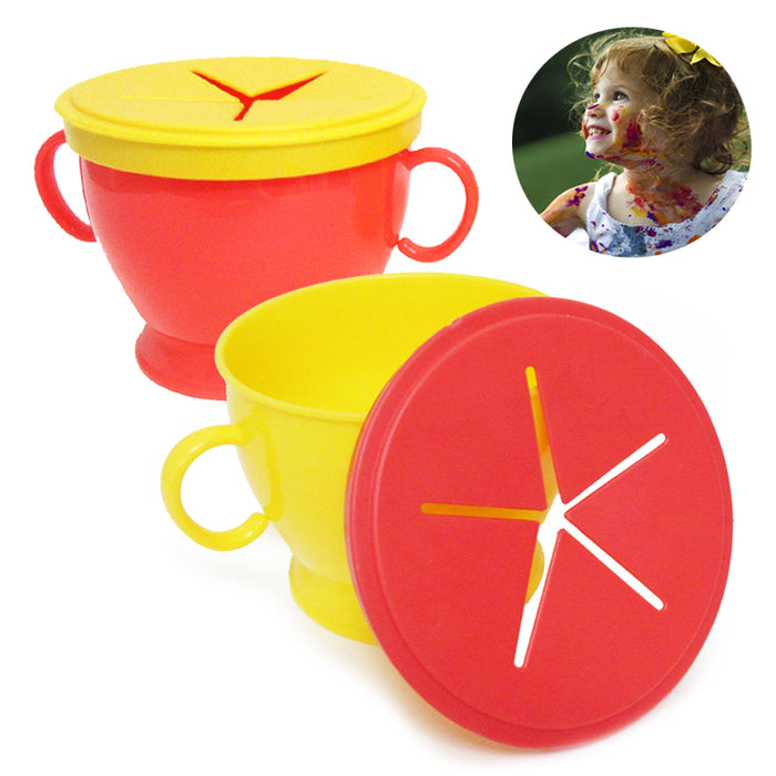 2PC Baby Toddler Snack Catcher Bowl Cup with Handles No Spill BPA-Free Container