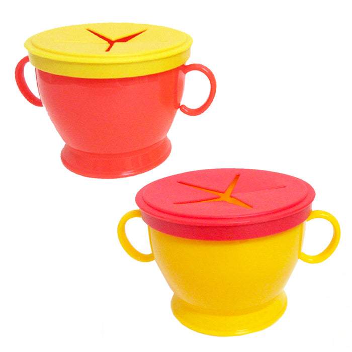 2PC Baby Toddler Snack Catcher Bowl Cup with Handles No Spill BPA-Free Container