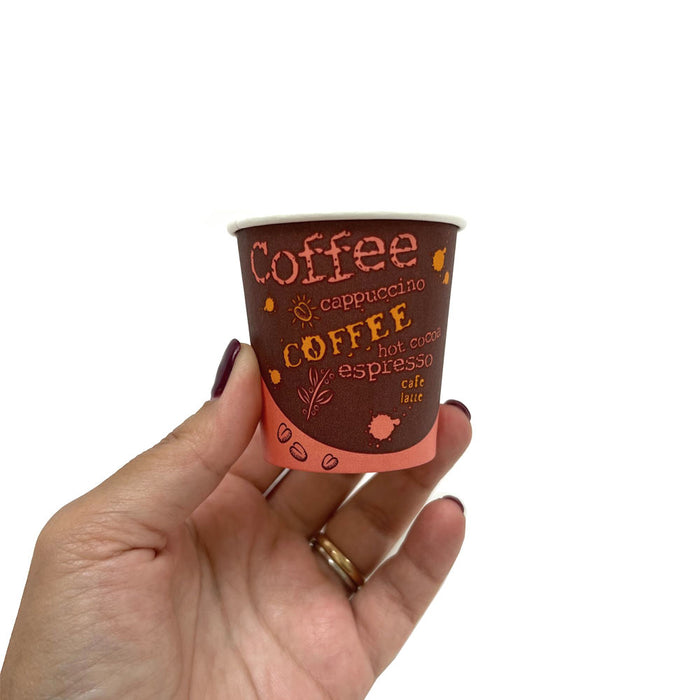 200 Pcs Paper Hot Coffee Cups Disposable Espresso Small 4 oz Travel To Go Cup