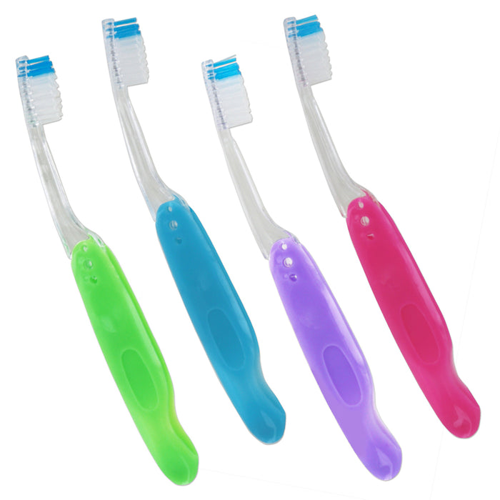 4 Travel Toothbrush 1 Case Portable Hike Camping Brush Cleaner Protect Gift Box