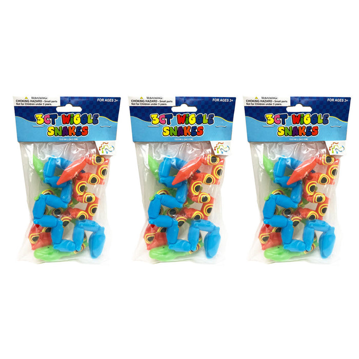 9 PCS Jointed Snake Toys Wiggle Plastic Snakes Party Favor Kids Sensory Toys