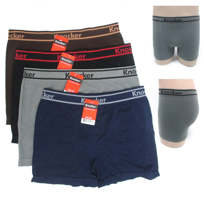 6 Pk Men Seamless Boxers Briefs Underwear Athletic One Size Underpants Knocker