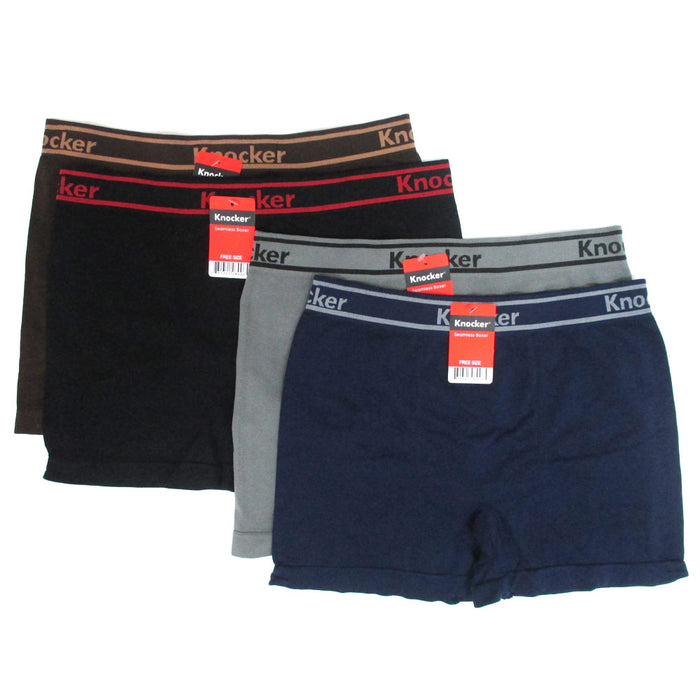 3 Mens Seamless Boxers Briefs Underwear Athletic One Size Underpants  Knocker !!
