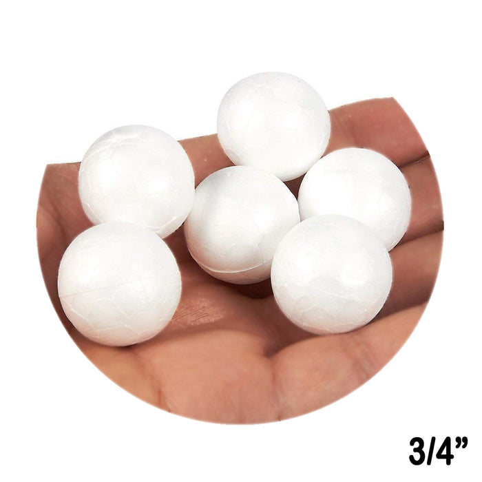 60PC Foam Craft Balls Polystyrene 3/4" White Sphere Art Project Party Decoration