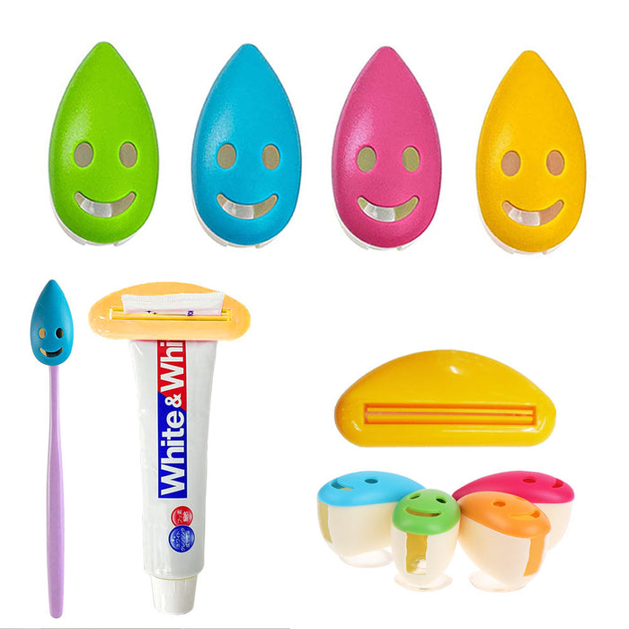 5 PC Set Toothbrush Holder Caps Toothpaste Squeezer Case Portable Protector Kids