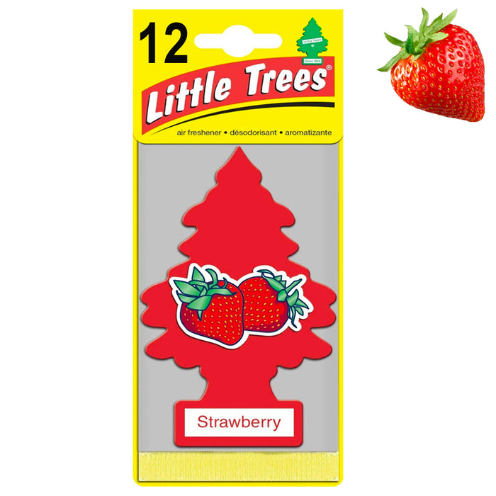 12 Pack Little Trees Strawberry Scent Air Freshener Car Auto Home Hanging Office