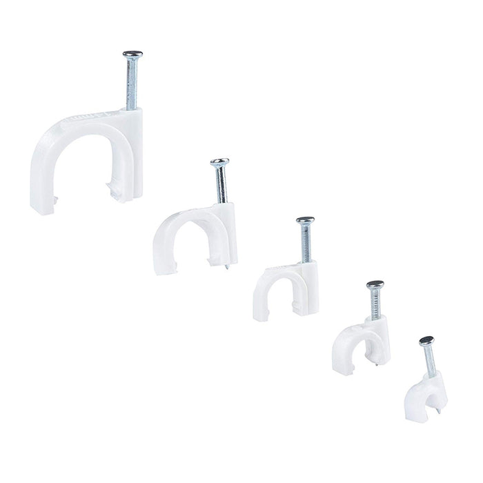 60 Round Cable Clip With Nail Cord Holder Wall Mounting Clip Tacks 7 8 9 10 12mm