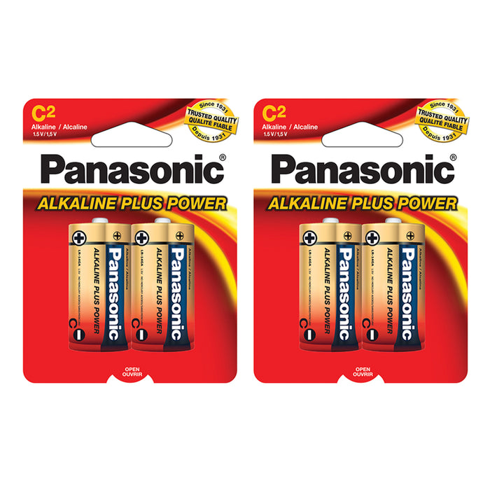 4PC Alkaline C-Size Batteries 1.5 V Long Lasting Battery All Purpose Home Office