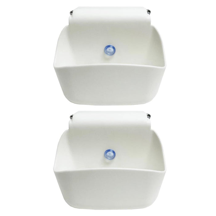 2 Pk Kitchen Sink Caddy Sponge Towel Holder Scrubber Soap Drainer Rack Organizer
