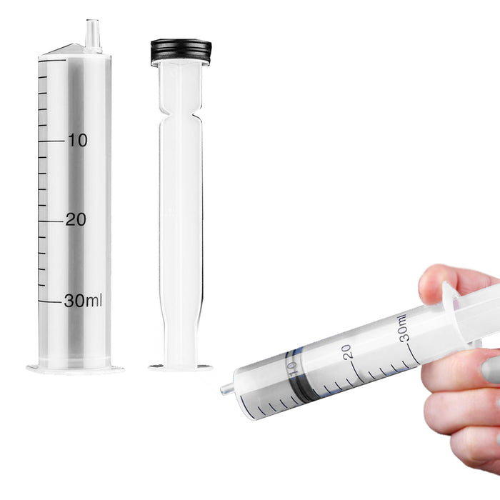 20 Pack Plastic Syringes 30ml Measure Liquid Medicine Dispensing Scientific Labs