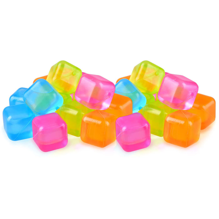 60 Pack Colorful Plastic Ice Cubes Reusable Cool Drinks Coffee Wine Refreezable