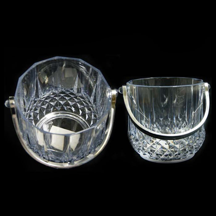 Clear Acrylic Ice Bucket Bar Tong Container Plastic Wine Chiller Cooler Bpa Free