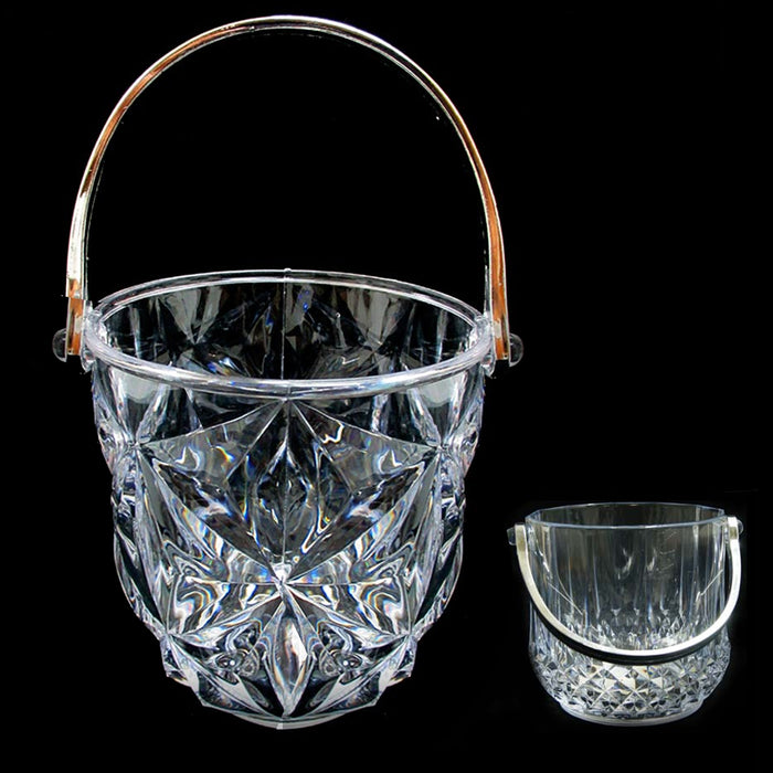 Clear Acrylic Ice Bucket Bar Tong Container Plastic Wine Chiller Cooler Bpa Free