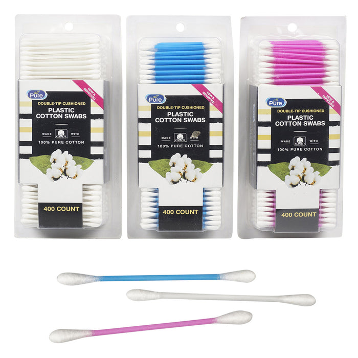 400 Cotton Swabs Double Tipped Applicator Tip Bud Safety Ear Wax Makeup Remover