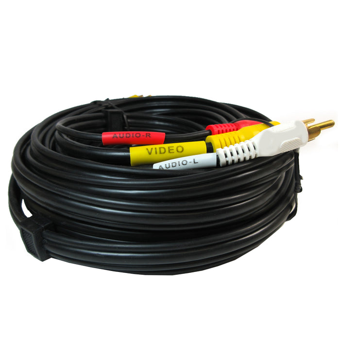 25FT Premium 3 RCA Heavy Duty Composite Extension Audio Video AV Cable Cord Gold