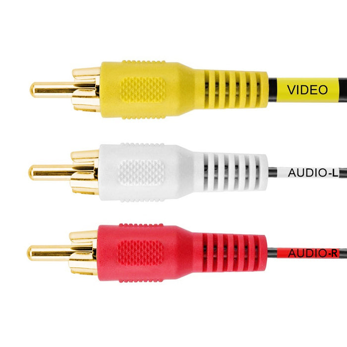 25FT Premium 3 RCA Heavy Duty Composite Extension Audio Video AV Cable Cord Gold