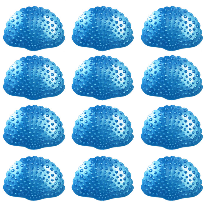 12Pc Compact Non Slip Safety Shower Treads Bathtub Stickers Decals Applique Blue