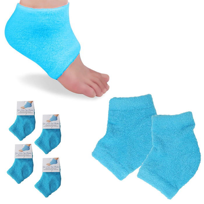 4 Pairs Spa Gel Heel Socks Moisturizing Booties Cracked Dry Feet Skin Care Soft