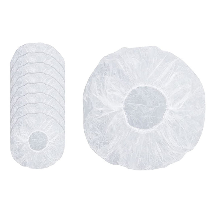 8 Pack Disposable Shower Caps Plastic Clear Hair Cap Bath Hat Hotel Travel Salon