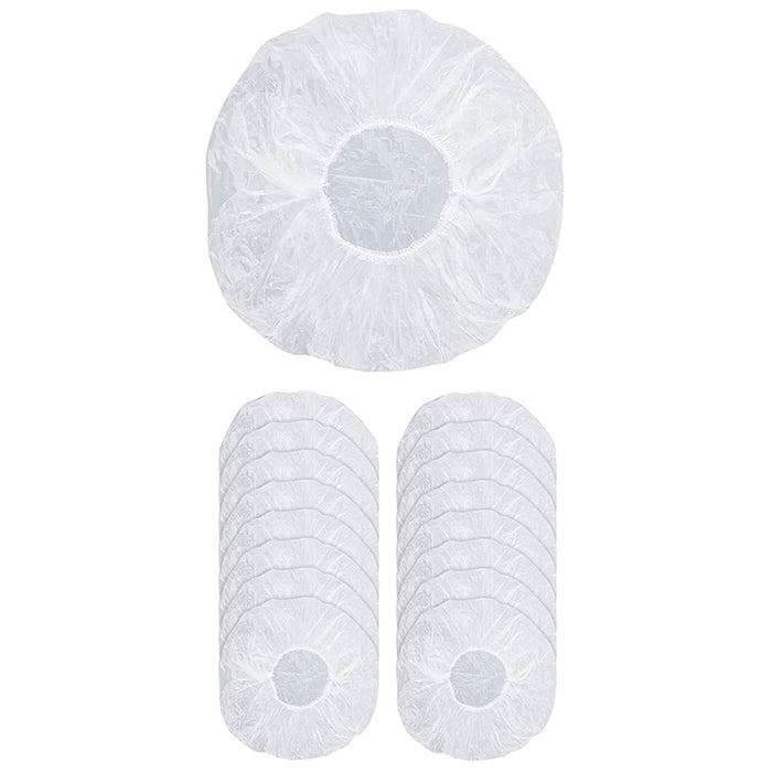 16 Disposable Shower Caps Clear Elastic Plastic Home Hotel Bath Hair Shower Cap