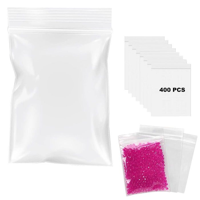 400 Clear Reclosable Zip Bags Plastic Poly Resealable Lock Seal 5x7 Baggies 3mil