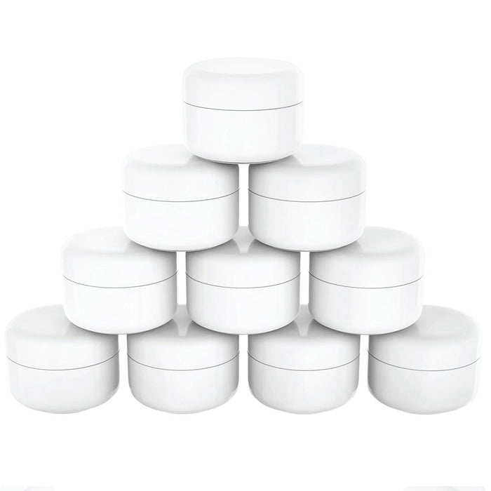 12 Plastic Jar Containers Lids 2.5 oz Body Lotion Jars Cream Makeup Cosmetics
