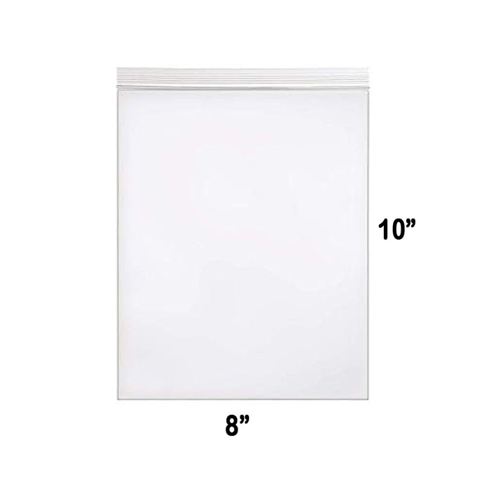 100 Pc Reclosable 2 Mil Clear Bags 8X10 Poly Resealable Plastic Bag Zipper Lock