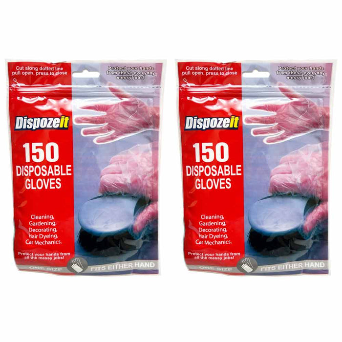 300 Disposable Food Prep Gloves Plastic Food Safe Latex Free One Size Fits Most