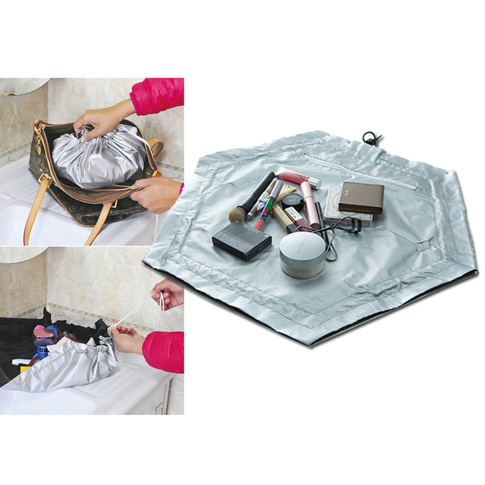 2 X Makeup Cinch Tote Bag Organizer Cosmetic Travel Beauty Pouch Toiletry Case