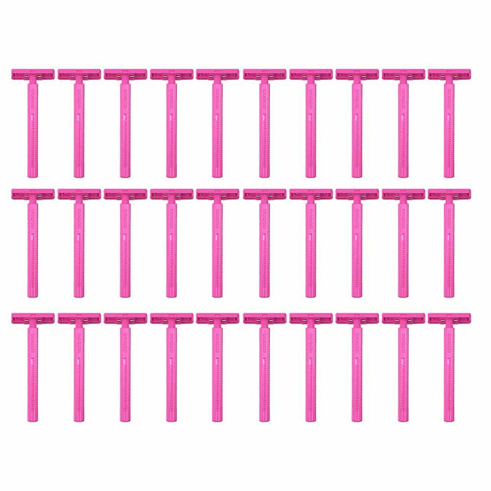 30 Pc Disposable Razors Classic Twin Blade Women Hair Removal Shaver Value Pack
