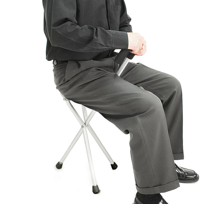 Folding Cane Medical Travel Seat Walking Stick Portable Camping Hiking Chair New