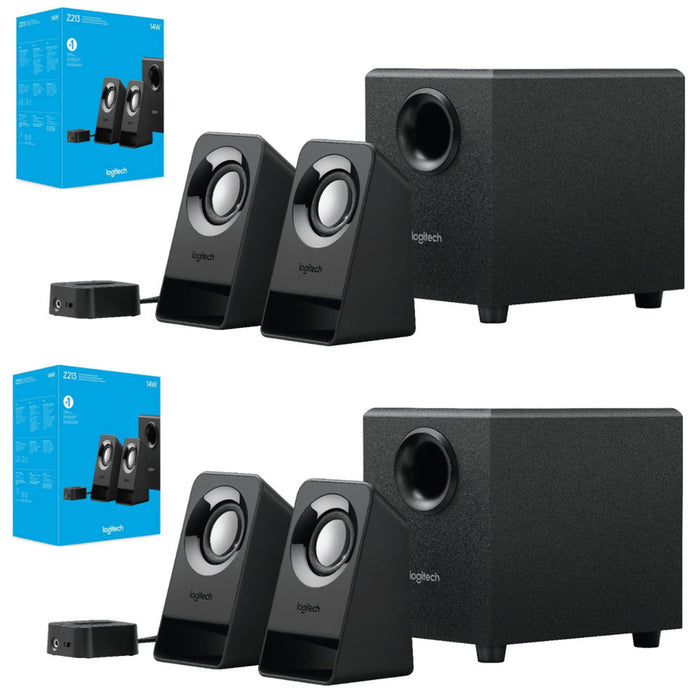 2 PACK Logitech Multimedia Speaker System Z213 2.1 Desktop Portable Speakers