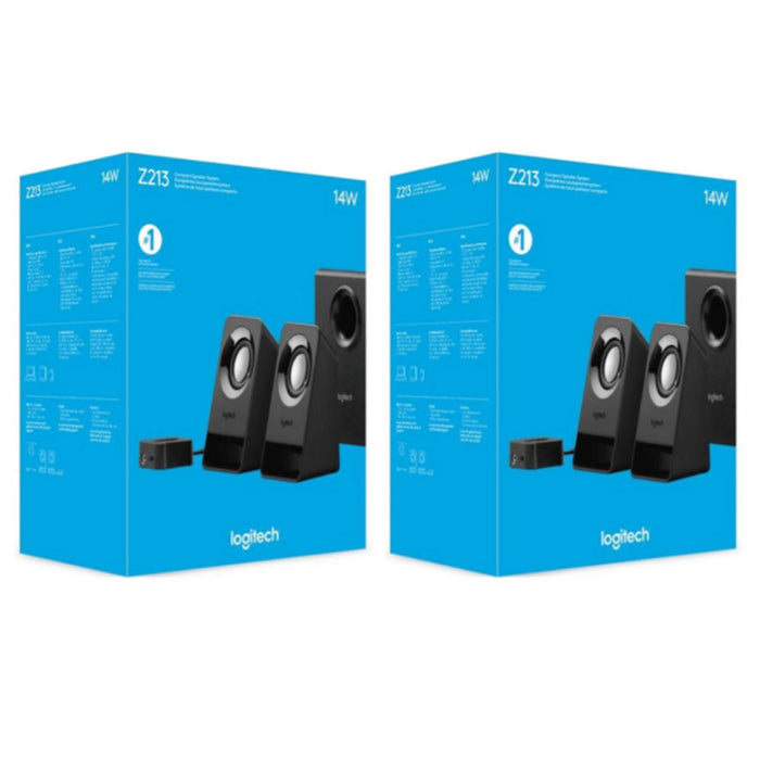 2 PACK Logitech Multimedia Speaker System Z213 2.1 Desktop Portable Speakers
