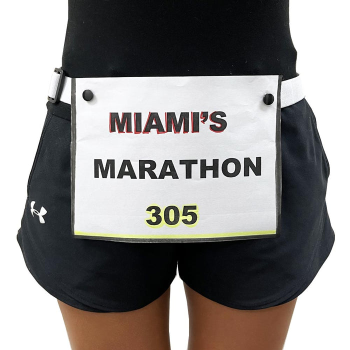 Race Number Belt Running Triathlon Marathon No pins Needed Stretch Fit Comfy