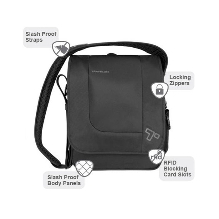Travelon RFID Anti Theft Urban Tour Shoulder Sling Messenger Bag Travel Men Lady