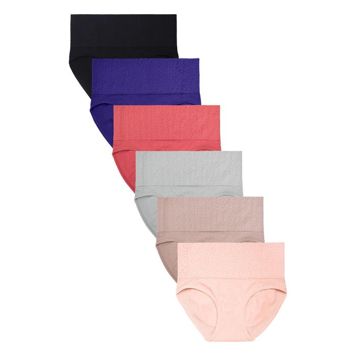6 Pk Slimming High Waist Tummy Control Solid Color Briefs Panties Shapewear Faja