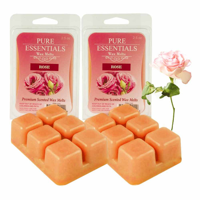 4 Pk Rose Scent Wax Melts Tart Cubes Candle Warmer Fragrance Aroma Therapy 2.5oz