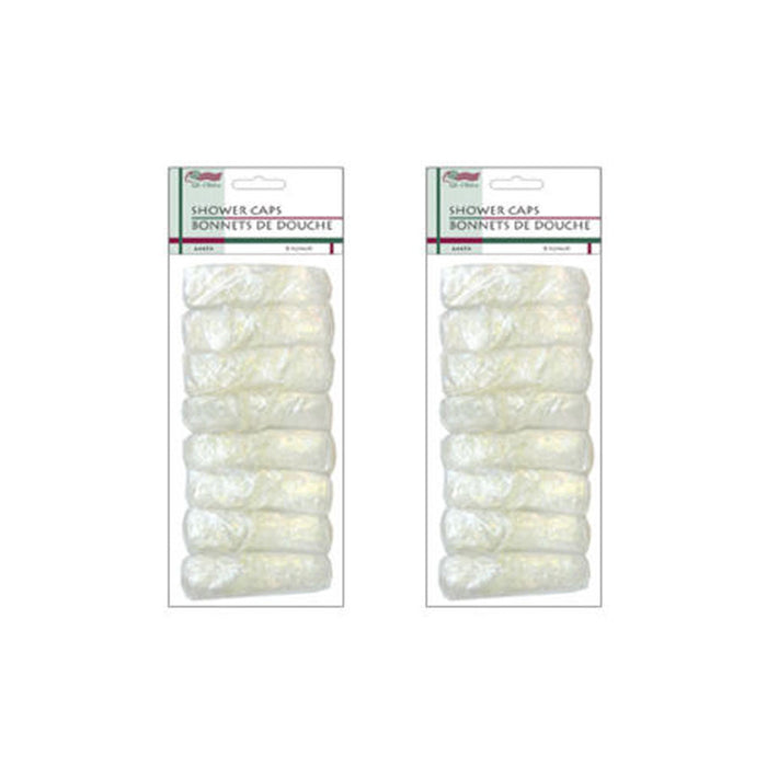 16 Disposable Shower Caps Clear Elastic Plastic Home Hotel Bath Hair Shower Cap