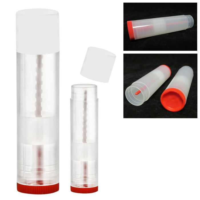 100X Empty Lipstick Lip Balm Containers Clear Tube Case Caps Jars Cosmetics Bulk